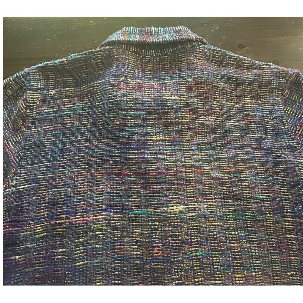 JM Collection Shirt Jacket Large Multi-Color Silk Metallic Textured‎ Shacket - Picture 8 of 10